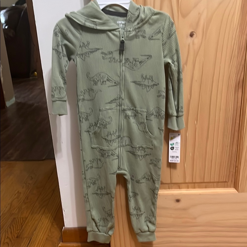 Carter's Green Footie One Piece with Long Sleeves